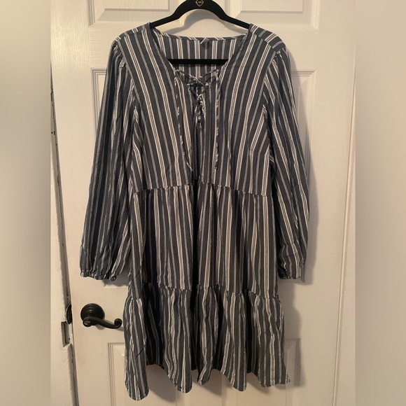 Old Navy Blue and White Striped Mini Dress - Picture 2 of 7